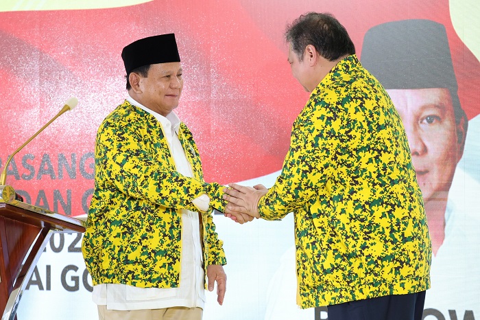 Ketua Umum Partai Gerindra Prabowo Subianto bersama Ketua Umum Golkar Airlangga Hartarto. (Dok. Tim Media Prabowo Subianto)