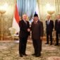 Menteri Pertahanan RI sekaligus presiden RI terpilih, Prabowo Subianto saat bertemu Presiden Rusia Vladimir Putin di Moskow. (Dok. Tim Media Prabowo)