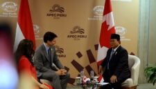 Presiden RI Prabowo Subianto bertemu dengan Perdana Menteri (PM) Kanada Justin Trudeau di ruang Sala Maranga, Loma Convention Center (LCC). (Dok. Tim Media Prabowo)