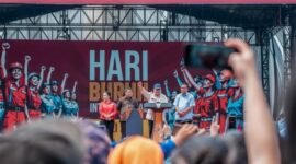 Presiden RI Prabowo Subianto saat menghadiri peringatan Hari Buruh Internasional di Lapangan Monas, Jakarta, Kamis (1/5/2025). (Dok. Tim Media Prabowo Subianto)